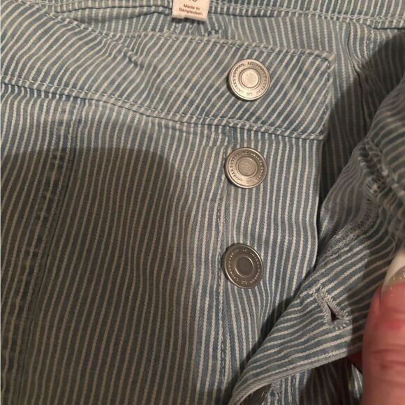 Wide Leg striped button down flare denim - Picture 3 of 4